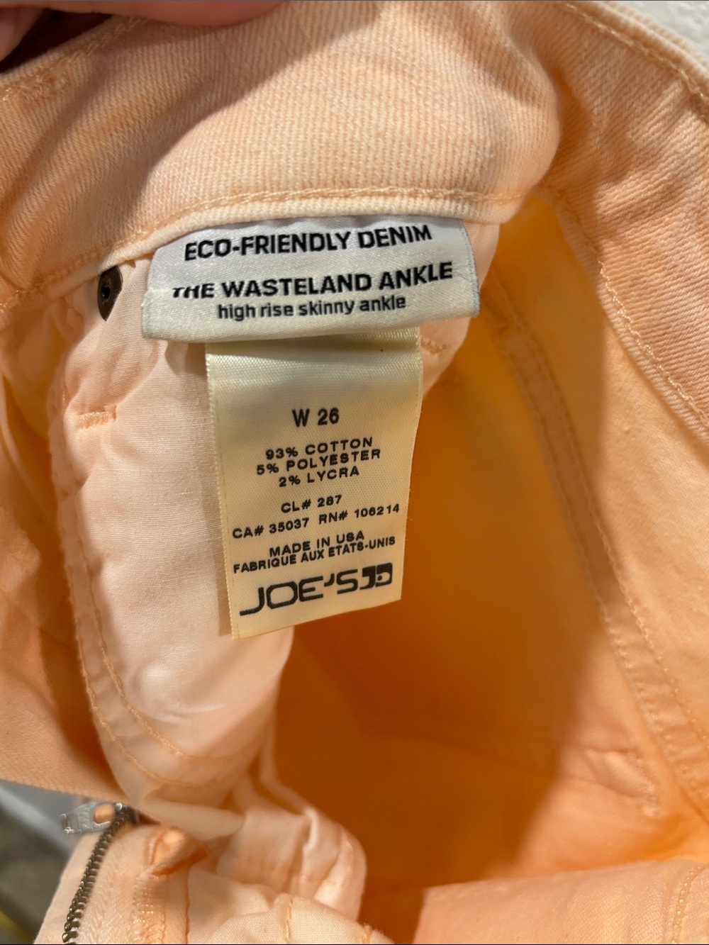 Joe's Jeans Peach Toned Skinny Denim - Picture 5 of 5